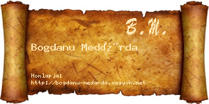 Bogdanu Medárda névjegykártya